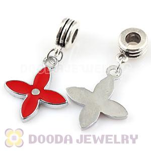 Platinum Plated Alloy Enamel Four-Leaf Clover European Charms Wholesale 