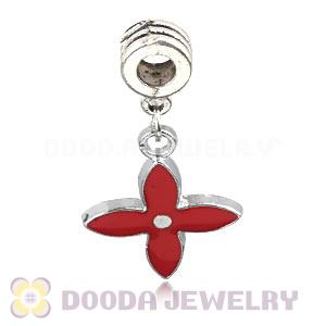 Platinum Plated Alloy Enamel Four-Leaf Clover European Charms Wholesale 