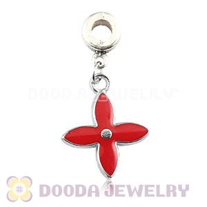 Platinum Plated Alloy Enamel Four-Leaf Clover European Charms Wholesale 