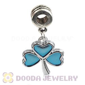 Platinum Plated Alloy Enamel Shamrock European Charms Wholesale 