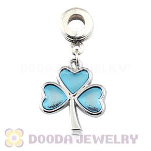 Platinum Plated Alloy Enamel Shamrock European Charms Wholesale 