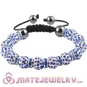 Sambarla Style Bracelets With Blue Crystal Alloy Beads And Hematite