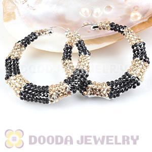Cheap 80mm Basketball Wives Bamboo Crystal Hoop Earrings Wholesale