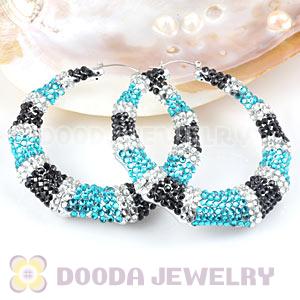 Cheap 80mm Basketball Wives Bamboo Crystal Hoop Earrings Wholesale