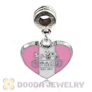 Platinum Plated Alloy Enamel European Heart Charms Wholesale 