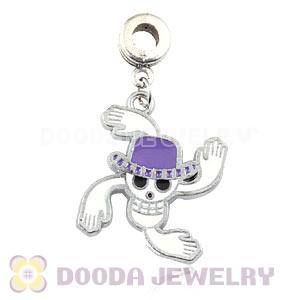 Platinum Plated Alloy Enamel European Macabre Skull Charms Wholesale 