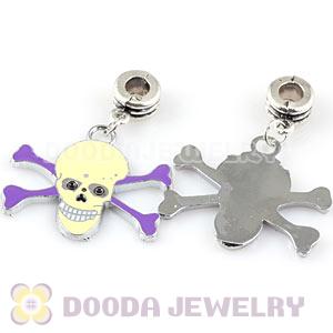 Platinum Plated Alloy Enamel European Macabre Skull Charms Wholesale 