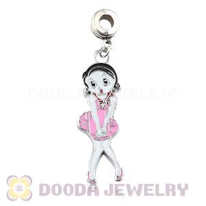 Platinum Plated Alloy Enamel European Little Girl Charms Wholesale 
