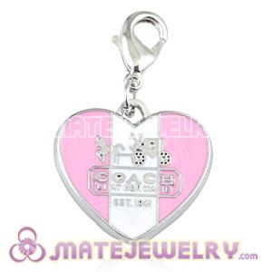 Platinum Plated Alloy European Enamel Heart Jewelry Charms Wholesale 