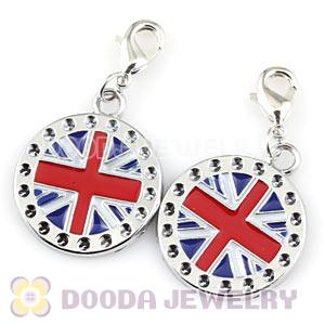 Platinum Plated Alloy European Jewelry British Flag Charms Wholesale 