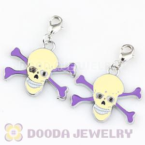 Platinum Plated Alloy European Jewelry Macabre Skull Charms Wholesale 