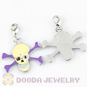Platinum Plated Alloy European Jewelry Macabre Skull Charms Wholesale 