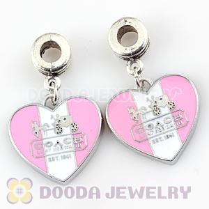 Platinum Plated Alloy Enamel European Heart Charms Wholesale 