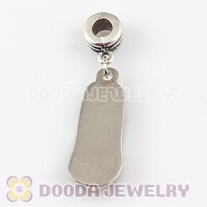 Platinum Plated Alloy Enamel European Flip Flop Charms With Stone 