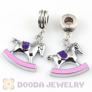 Platinum Plated Alloy Enamel European Cockhorse Charms Wholesale 