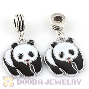 Platinum Plated Alloy Enamel European Panda Charms Wholesale 