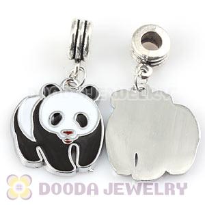 Platinum Plated Alloy Enamel European Panda Charms Wholesale 