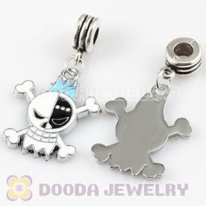 Platinum Plated Alloy Enamel European Skull Charms Wholesale 
