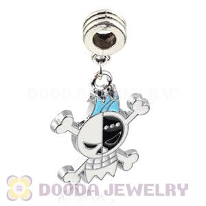 Platinum Plated Alloy Enamel European Skull Charms Wholesale 