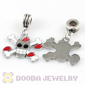 Platinum Plated Alloy Enamel European Skull Charms Wholesale 