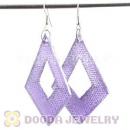 Purple Crystal Basketball Wives Diamond Bamboo Hoop Earrings Wholesale