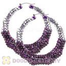 Cheap 80mm Basketball Wives Bamboo Crystal Hoop Earrings Wholesale