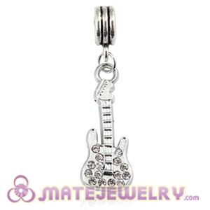 Platinum Plated Alloy European Violin Charms With Stone 