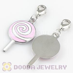 Platinum Plated Alloy Enamel European Jewelry Lollipop Charms Wholesale 