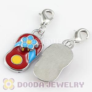 Platinum Plated Alloy Enamel European Jewelry Slipper Charms Wholesale 