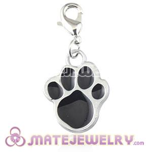 Platinum Plated Alloy European Enamel Jewelry Dog Paw Charms Wholesale 