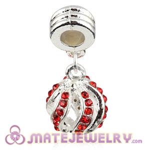 Wholesale Silver Plated Alloy European Charms With Stone 
