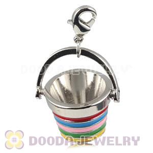 Platinum Plated Alloy European Jewelry Barrel Charms Wholesale