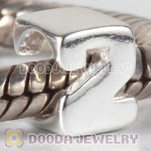 925 Sterling Silver Number 2 Charms Beads Wholesale