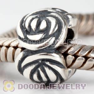 Antique 925 Sterling Silver European Flower Charms Beads Wholesale