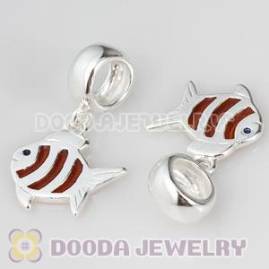 925 Sterling Silver Dangle Fish Charms Wholesale