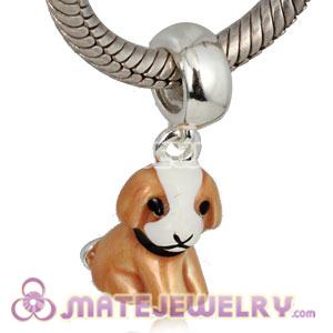 925 Sterling Silver Enamel Dangle Puppy Dog Charms Wholesale