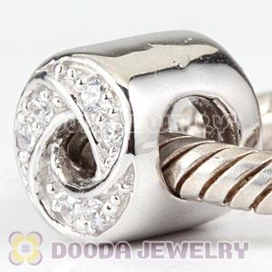 925 Sterling Silver European Charms Beads With CZ Stone