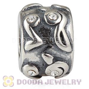 925 Sterling Silver European Charms Beads With CZ Stone
