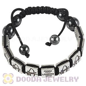 Handmade London 2012 Olympics Archery Square Alloy Bracelets With Hematite