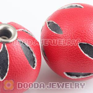 18mm Red Basketball Wives Leather Beads For Earrings Wholesale 