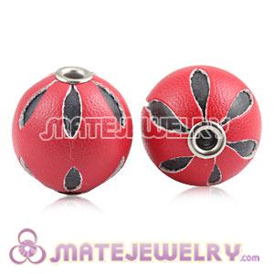 Wholesale 18mm Red Basketball Wives Leather Beads For Earrings 