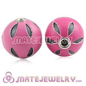 Wholesale 18mm Peach Basketball Wives Leather Beads For Earrings 