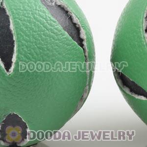 18mm Green Basketball Wives Leather Beads For Earrings Wholesale 