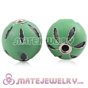 Wholesale 18mm Green Basketball Wives Leather Beads For Earrings 