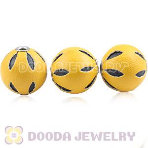 18mm Yellow Basketball Wives Leather Beads For Earrings Wholesale 