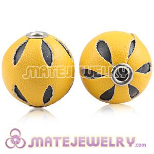 Wholesale 18mm Yellow Basketball Wives Leather Beads For Earrings 