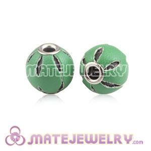 Wholesale 12mm Green Basketball Wives Leather Beads For Earrings 