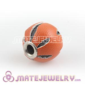 Wholesale 12mm Orange Basketball Wives Leather Beads For Earrings 