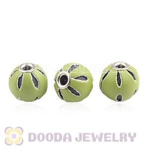 12mm Lime Basketball Wives Leather Beads For Earrings Wholesale 