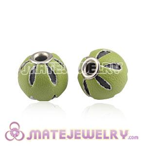 Wholesale 12mm Lime Basketball Wives Leather Beads For Earrings 